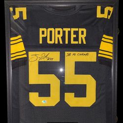 Joey Porter Framed Autographed Jersey (Beckett) 