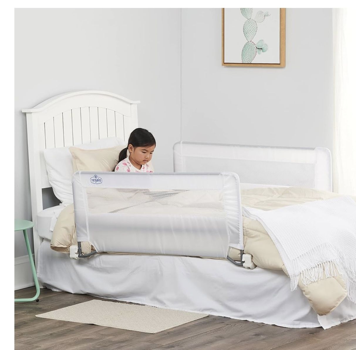 Regalo Swing Down Double Sided Bed Rail Guard, with Reinforced Anchor Safety System