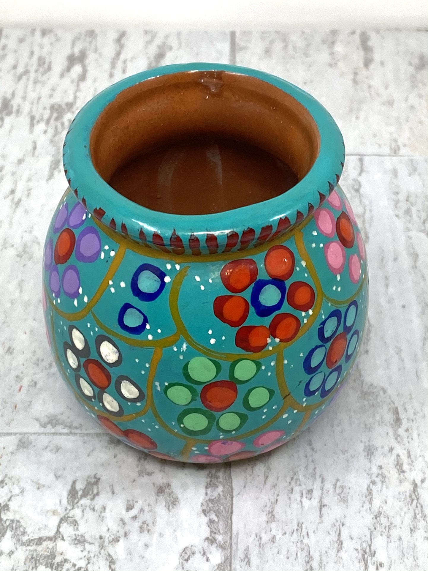 Small Handpainted Mexican Pottery Vase