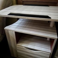Adjustable Nightstand Side Table Rolling Desk 