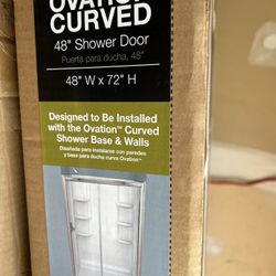 48” W x 72” H Curved Shower Door 