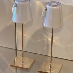 2 Rechargeable Table Lamps. Touch Controls, Multi Color LED Light. Indoor Or Outdoors. Rechargeable USB-C. 