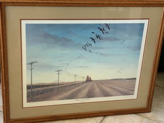LES KOUBA PUBLISHERS PROOF PRINT “HEADING FOR THE STUBBLE” RARE LIMITED EDITION SIGNED