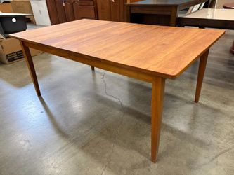 Large Rectangular Warm Finish Solid Wood Dining Table