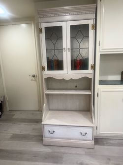 Beautiful White Wash Pantry Cabinet 76 inches tall X 30 inches Wide