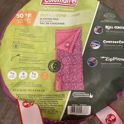 Coleman Junior Sleeping Bag (only Used Indoor Once)
