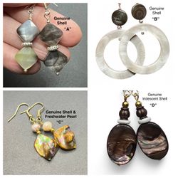 Genuine Iridescent Shell Handmade Earrings