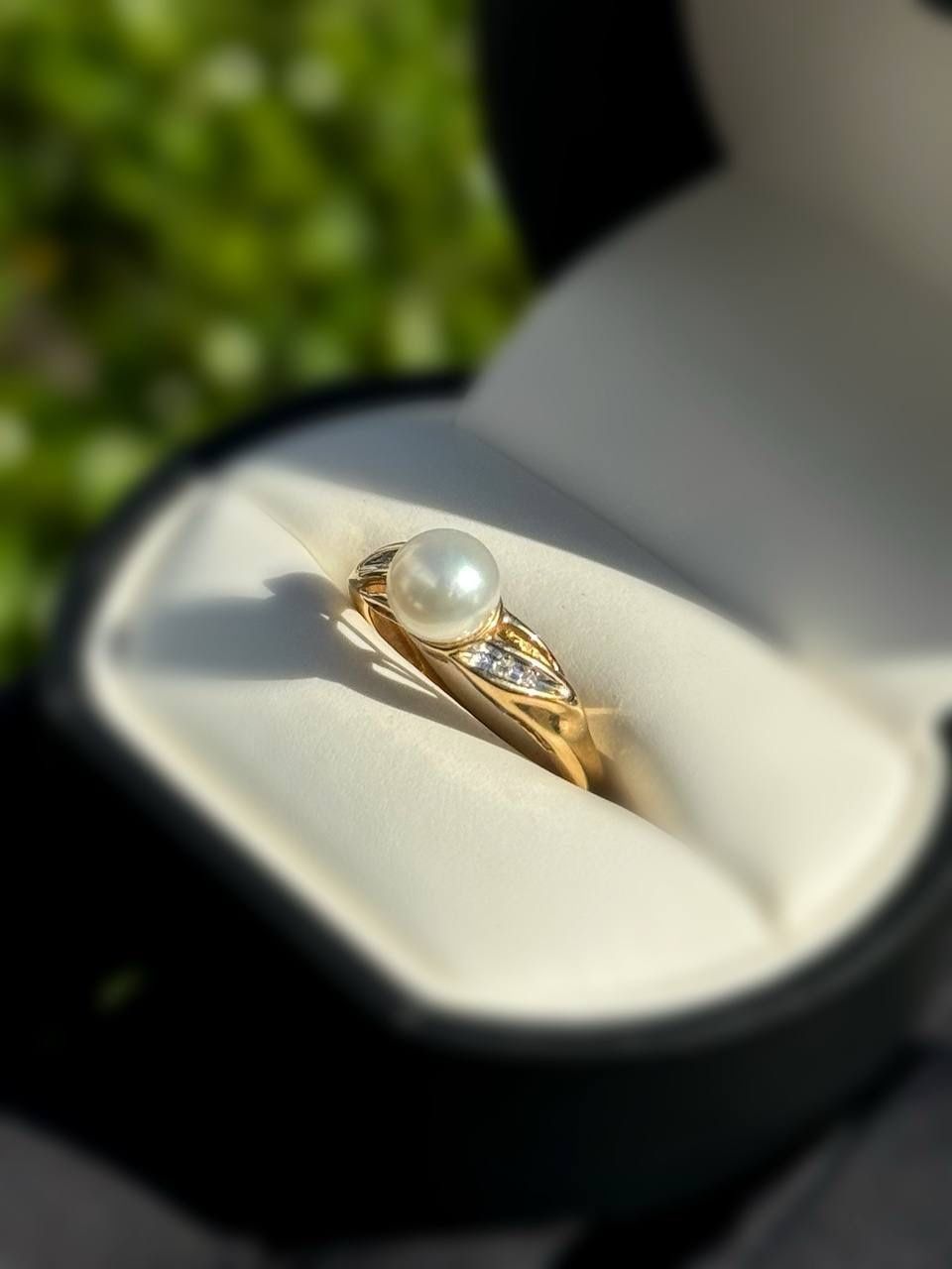 Jewelry 10k solid yellow gold 1.30CTW peal diamonds ring sz 7.00