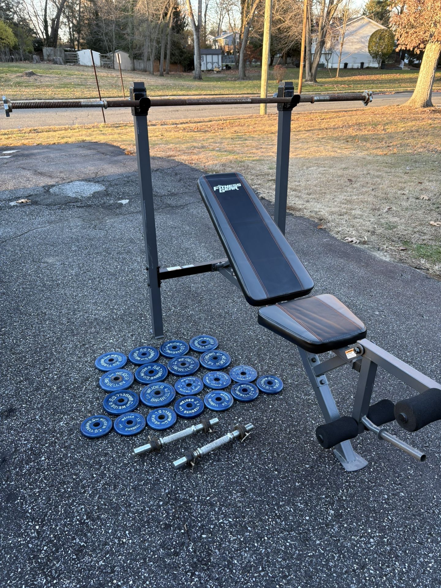 Bench Press With Weights And Barbell