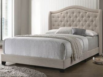 Beige Arched Queen Bed