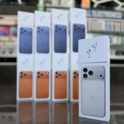 iPhone 17 Pro & iPhone 17 Pro Max With Brand New Apple AirPods Pro 3  ( All Colors In Stock ((Take It Home In Payments/ llévatelo a casa en pagos) 