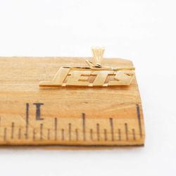 NY Jets NFL Fottball 14K Yellow Gold Charm Pendant #23313