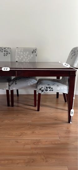 Dining Table Set 6'6" — Dark Espresso