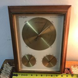 TERMÓMETRO DE TEMPERATURA ANTIGUO DE PARED DE 3 RELOJES 