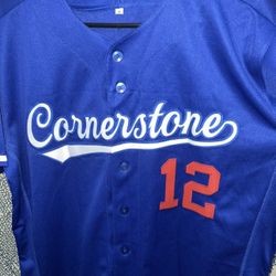 Cornerstone Number 12 - Graphic Jersey - Chicano  Blue Size M