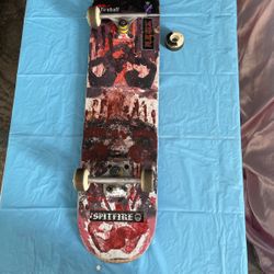 8" deck w black&white wheels 