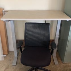 Hta Height Adj Table And Mesh Back  Desk Chair 