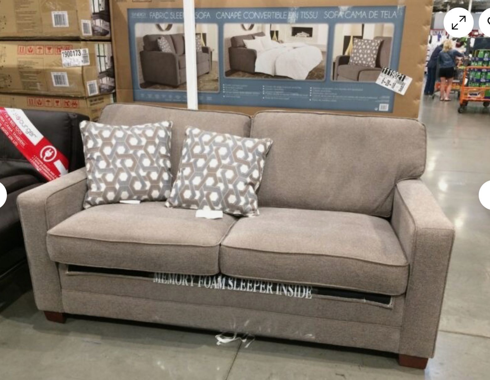 Costco Synergy Home Fabric Sleeper Sofa