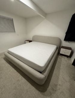 Like new West Elm Laurent king size bed frame