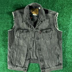 Levi's Premium Men's Relaxed Fit Denim Trucker Vest Night Owl NWT