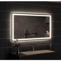 HOMLUX 36 in. W x 24 in. H Rectangular Frameless LED Light with 3-Color and Anti-Fog Wall Mounted Bathroom Vanity Mirror@43