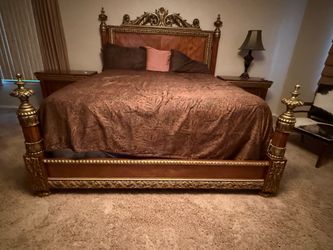 Luxury King Bedroom Set – Solid Wood – Ornate Design- SERIOUS BUYERS ONLY