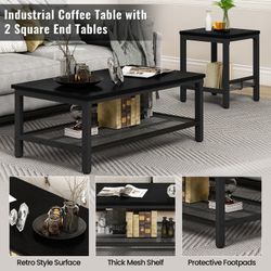 3 Piece Black Glass Coffee Table Set ( includes 2 end tables) in mint condition.