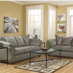 Darcy Cobblestone Living Room Set ( sectional couch sofa loveseat options