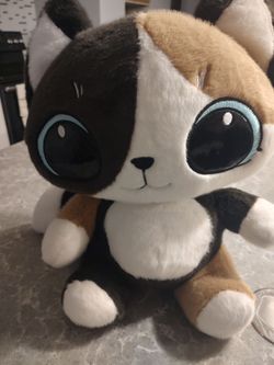 Plushie Cat with Big Eyes 18 inches tall 12 inches wide