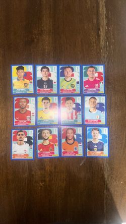 Blue parallel panini stickers