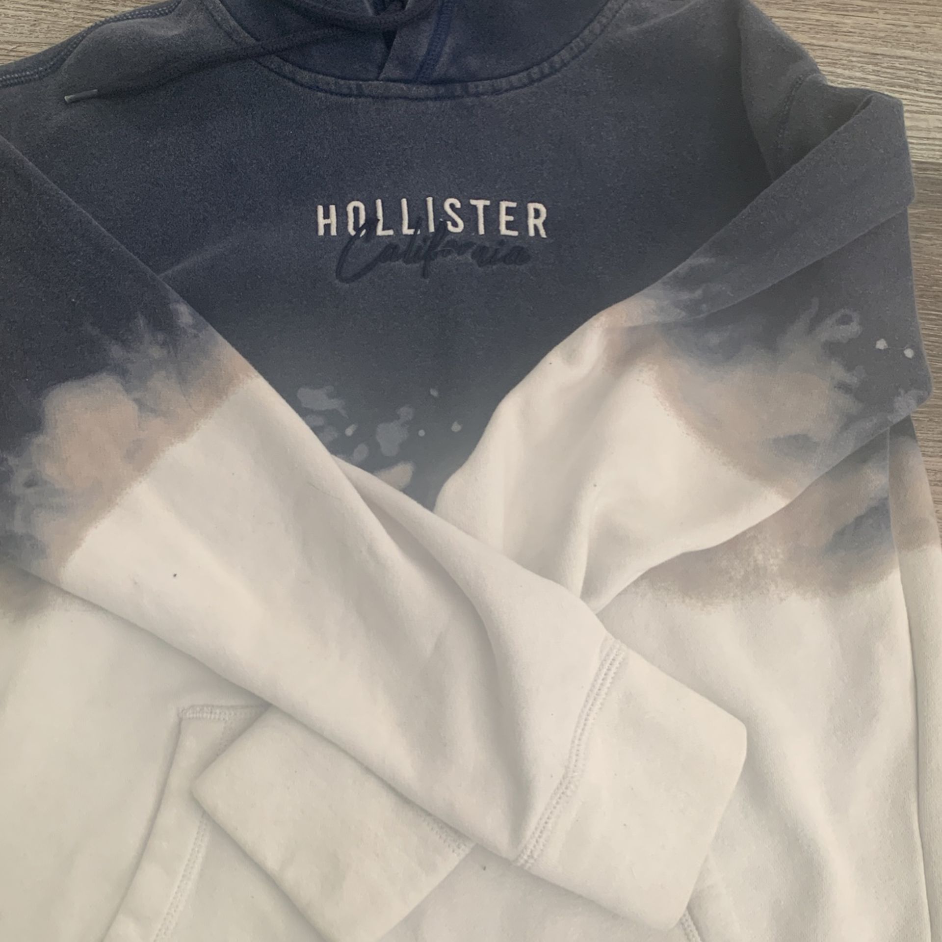 Hoodie Hollister White Grey Blue Small 