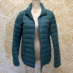 Uniqlo teal pufftech puffer jacket