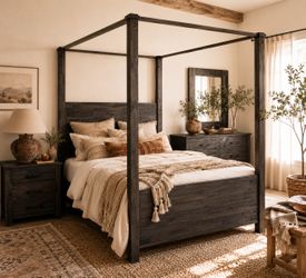 Jerome’s Cal King Abington Brown Poster Bed With Base