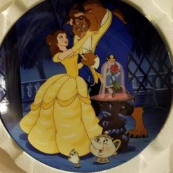 Knowles Disney's Beauty and the Beast Complete 12 Plate Set each plate w/ COAs