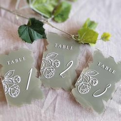 Acrylics Table Numbers with Floral Illustration Illustration