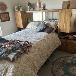 Bed and dresser with mirror