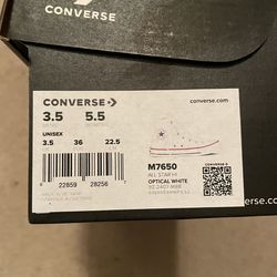 Brand new never used white converse shoes women’s 5.5 all star optical white