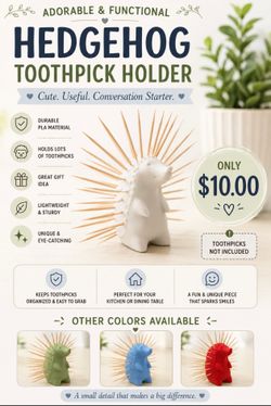 Hedgehog Toothpick Holder