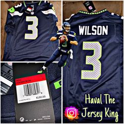 Men's Nike Russell Wilson College Navy Seattle Seahawks Game Player Jersey