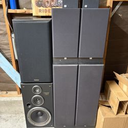 JBL And Technics Stereo Speakers 