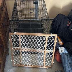 Large Dog Crate and Baby Gate
