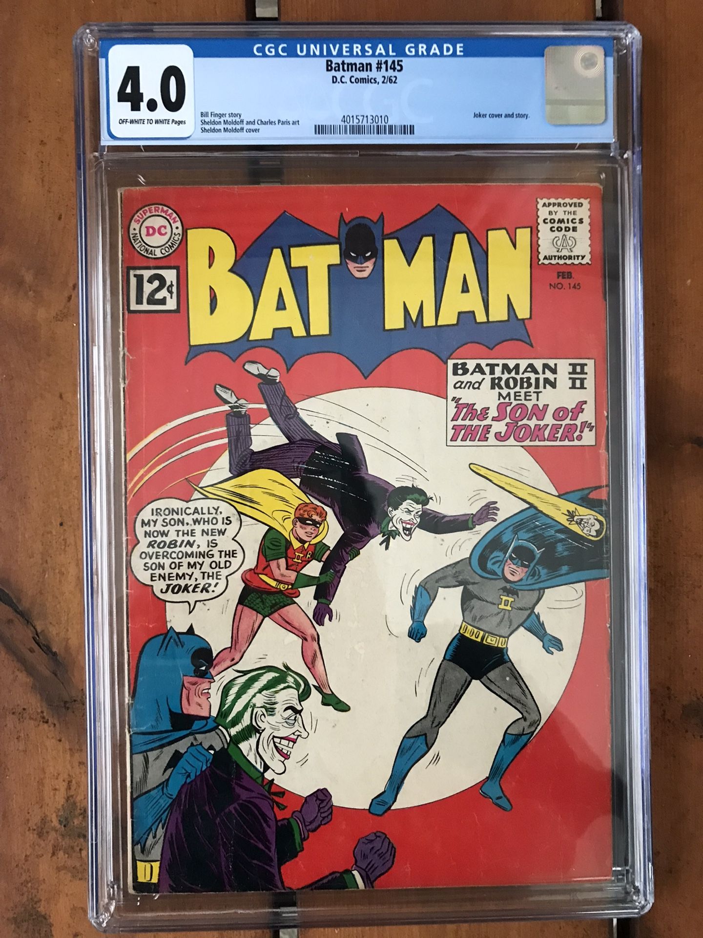 Batman #145 (1962) CGC 4.0 — O/w to White Pages; Moldoff Joker Cover and Story