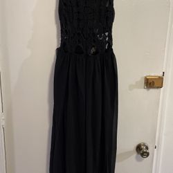 Black Half Net Dress Size Medium  