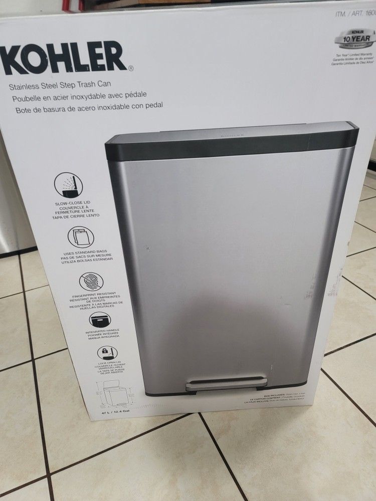 Kohler 47L. Step Trash Can