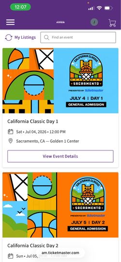 California classic tickets 🎟️