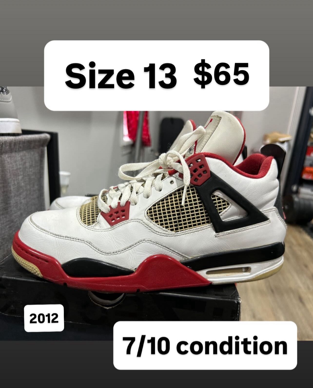 Jordan 4s Fire Red Size 13 Men