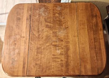 All Wooden Vintage Drop-Leaf Dining Table. Needs Refinishing