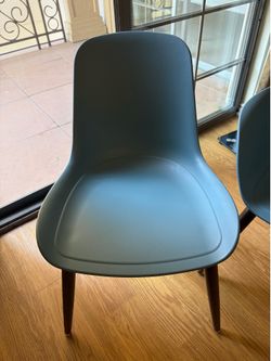 IKEA GRÖNSTA Dining Chair – Gray/Blue, Wood Legs