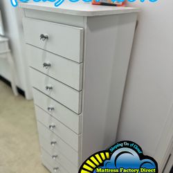 White Paulina dresser diamond knobs cajonera con rieles nuevo