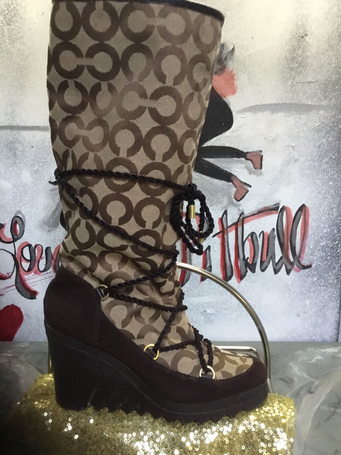 Coach Winter Boots Designer (Brand New Worn Once